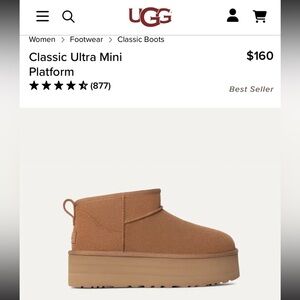 Classic ultra mini platform Ugg size 8